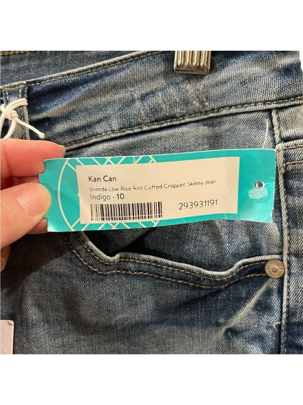 KanCan Brenda Women’s Roll Cuffed Cropped Skinny Jean Size: 10 NWT